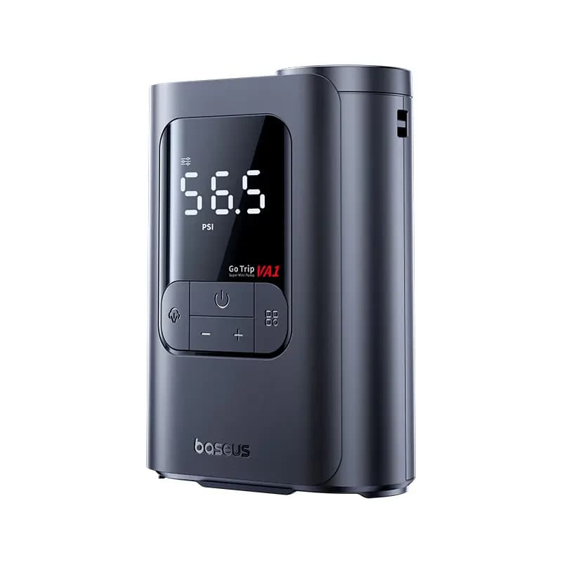 מדחס אוויר נייד לרכב Baseus GoTrip VA1 Pro — מנפח צמיג ב-40 שניות, עוצר אוטומטית, נטען - תמונה 2
