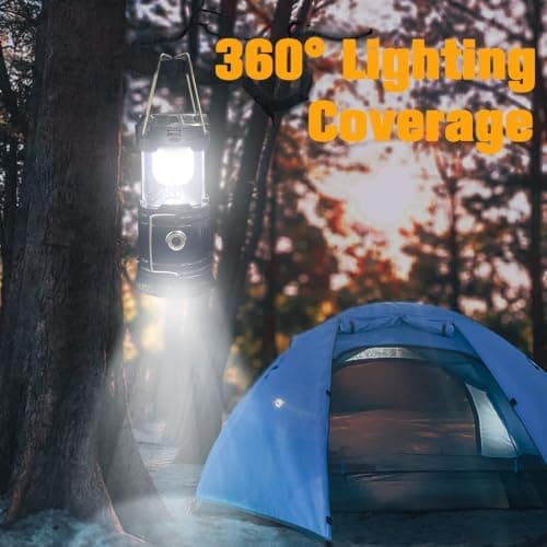 🏕️ סט 4 פנסי קמפינג מתקפלים — סולארי + USB, אור 360° לאוהל, לסוכה ולהפסקות חשמל - תמונה 5