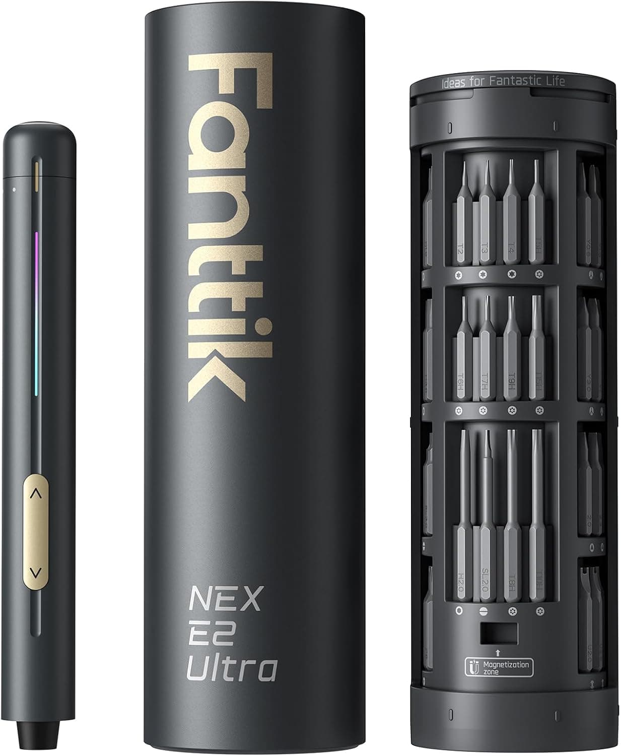 מברג חשמלי מדויק Fanttik E2 Ultra — 50 ביטים, 5 עוצמות מומנט, נטען USB-C ומסך חיווי (לתיקון טלפון, לפטופ ואלקטרוניקה) - תמונה 1