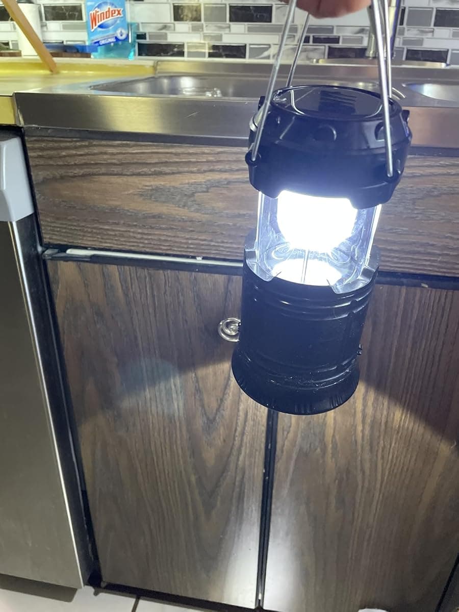 🏕️ סט 4 פנסי קמפינג מתקפלים — סולארי + USB, אור 360° לאוהל, לסוכה ולהפסקות חשמל - תמונה 3