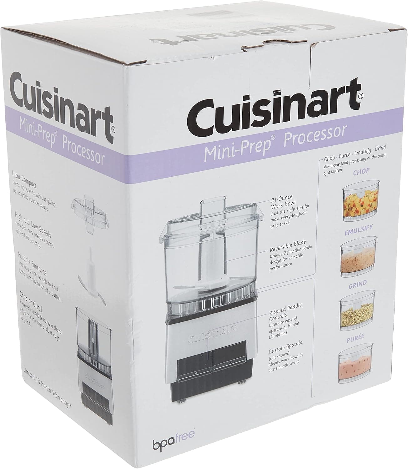 מעבד מזון קומפקטי Cuisinart Mini-Prep — קוצץ, טוחן ומכין ממרחים בשניות - תמונה 5