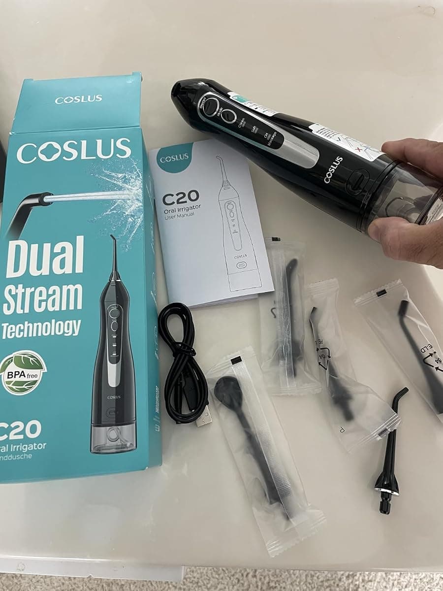 מכשיר שטיפת שיניים אלחוטי COSLUS — סילון מים לניקוי עמוק בין השיניים - תמונה 4