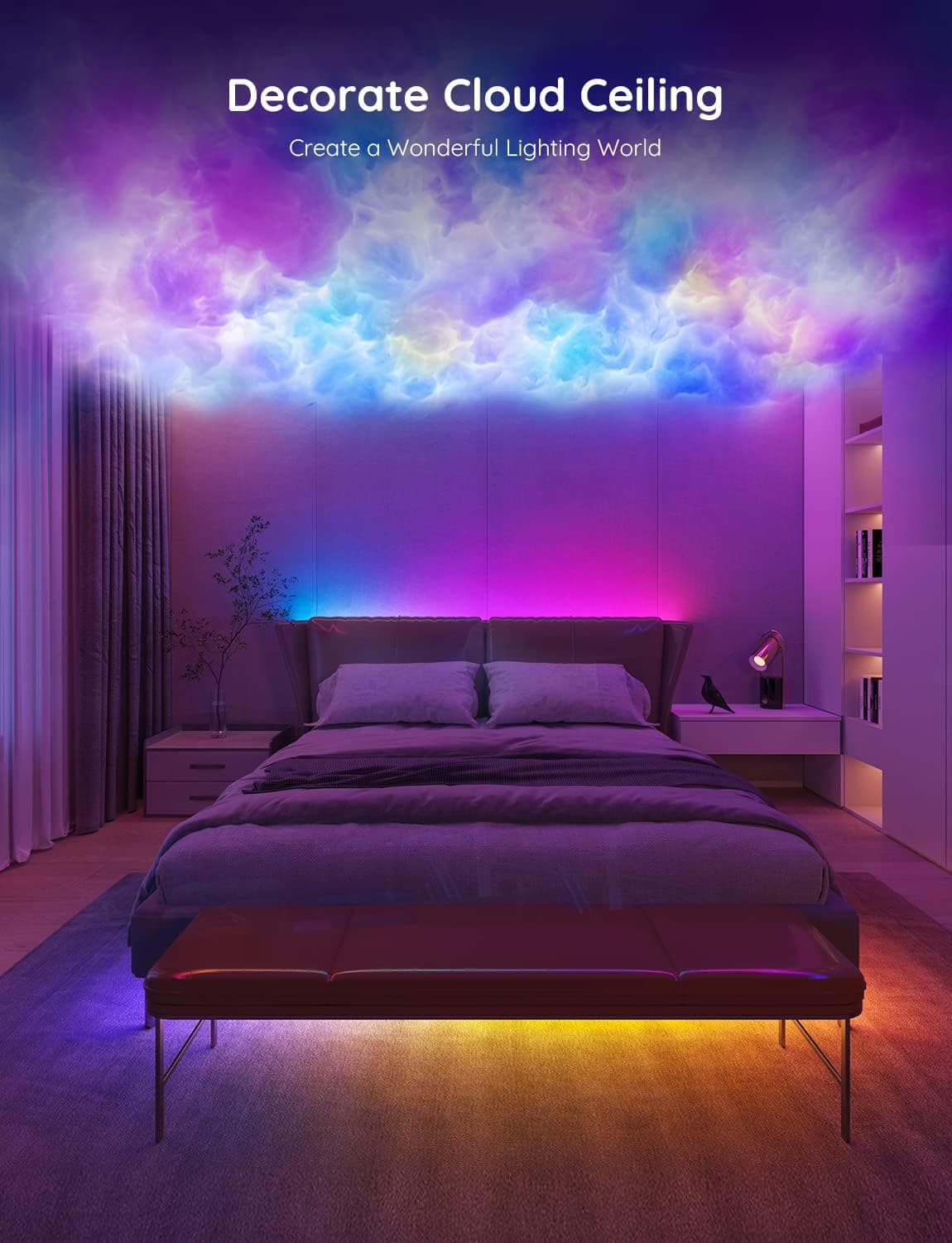 רצועת LED חכמה RGBIC של Govee — 10 מטר, מיליון צבעים, סנכרון למוזיקה ושליטה מהאפליקציה - תמונה 2