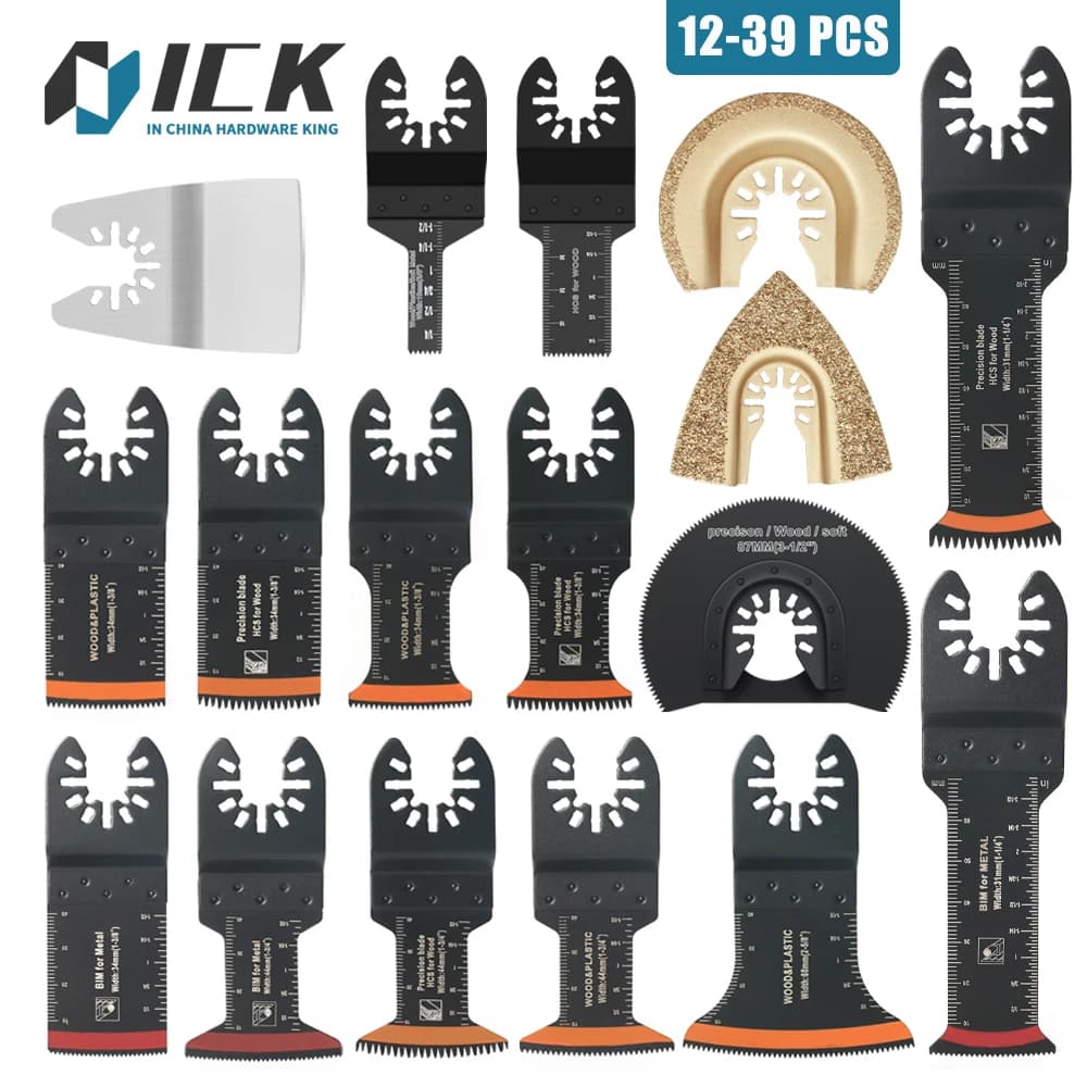 ערכת להבי קרביד יפניים למסור תנועה 10-39 יחידות להבי כלי רב תכליתיים לחיתוך מדויק לעץ PVC ברזל