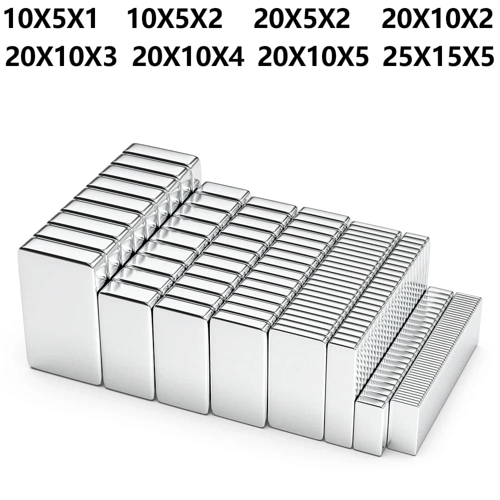 20x10x2 20x10x3mm בלוק מגנט ניאודימיום חזק במיוחד מגנטים חזקים במיוחד N35 NdfeB מגנט מגנטי קבוע למקרר