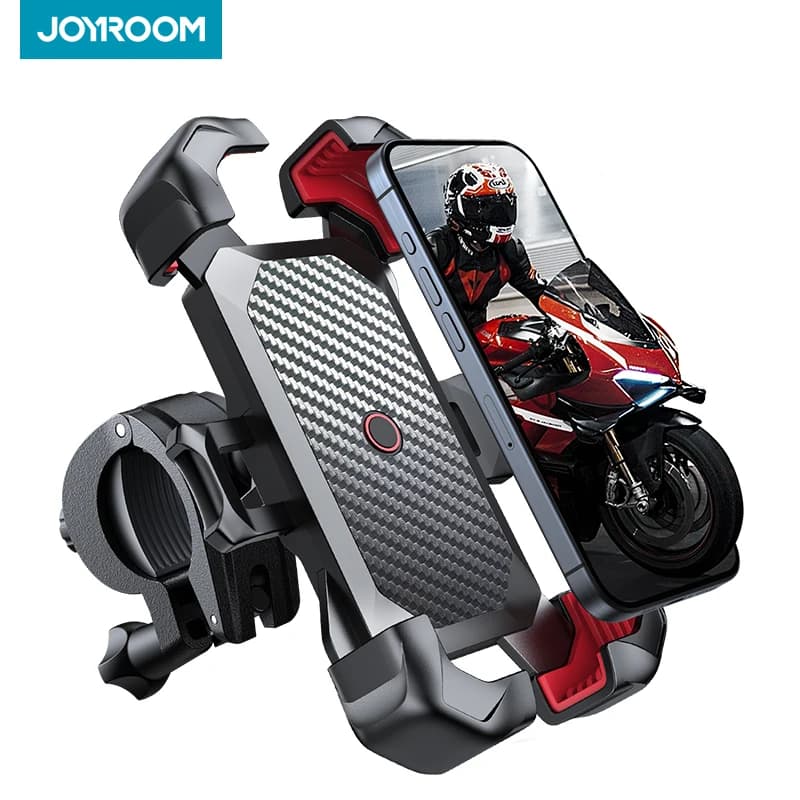 תושבת טלפון לאופניים Joyroom 360 ° תצוגה אוניברסלית של מחזיק טלפון לאופניים עבור מעמד לטלפון נייד בגודל 4.7-7 אינץ 'עם תושבת נגד זעזועים ומחזיק GPS