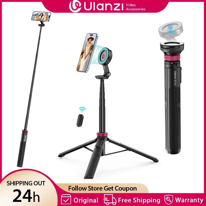 Ulanzi MT-84 1.53M Magsafe מקל סלפי עמדת טריפוד עם שלט Bluetooth להארכת טלפון טריפוד עבור IPhone 16 15 LiveStreaming Vlog